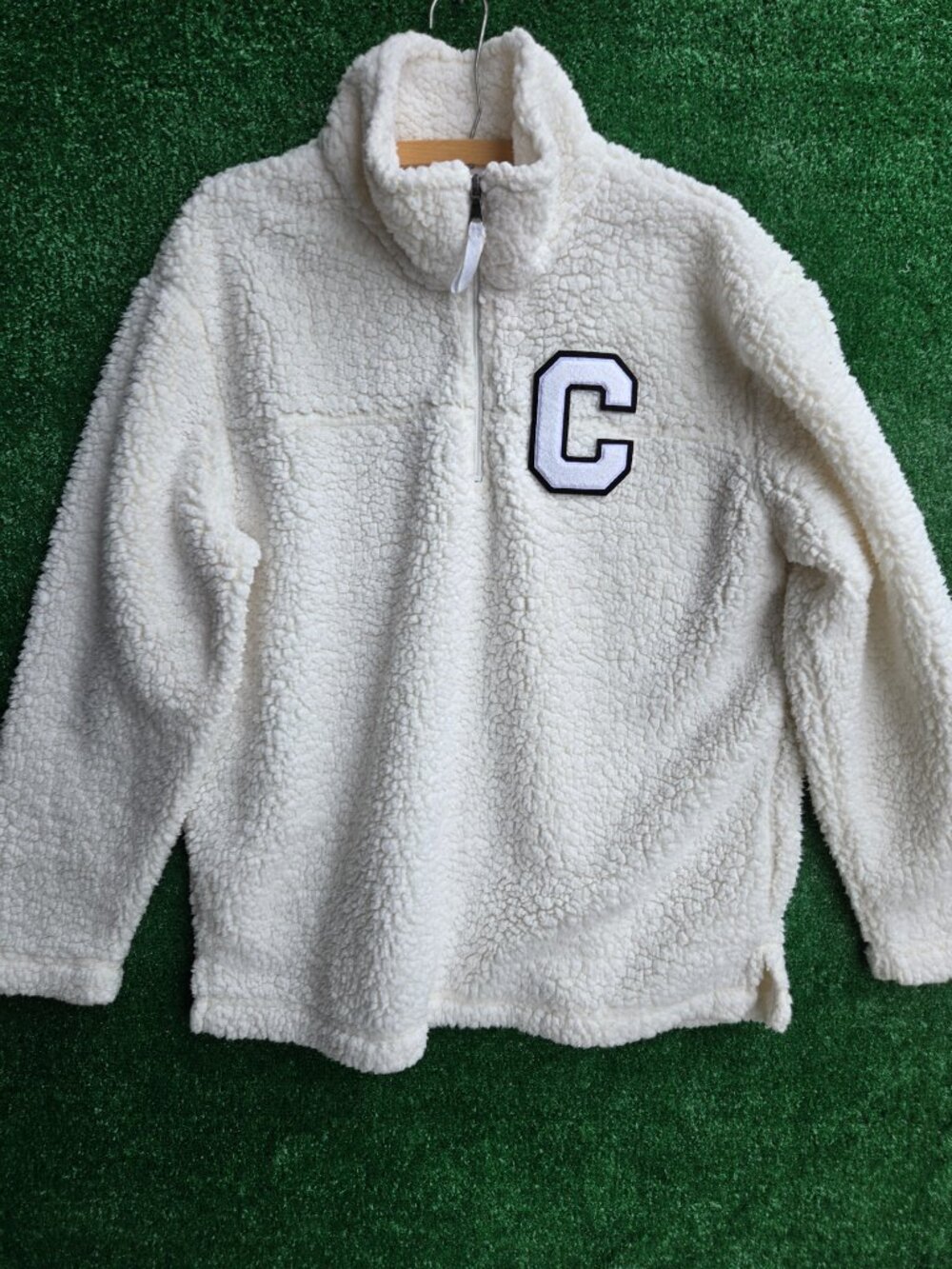 MLB Cleveland Guardians fleece quarter zip Boxercraft Varsity Sherpa Pullover
